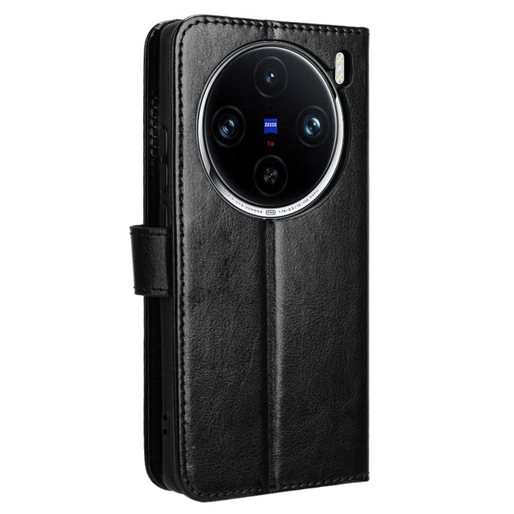 For vivo X100 Pro 5G Leather Case Crazy Horse Texture Stand Wallet Phone Cover For vivo X100 Pro 5G Leather Case Crazy Horse Texture Stand Wallet Phone Cover